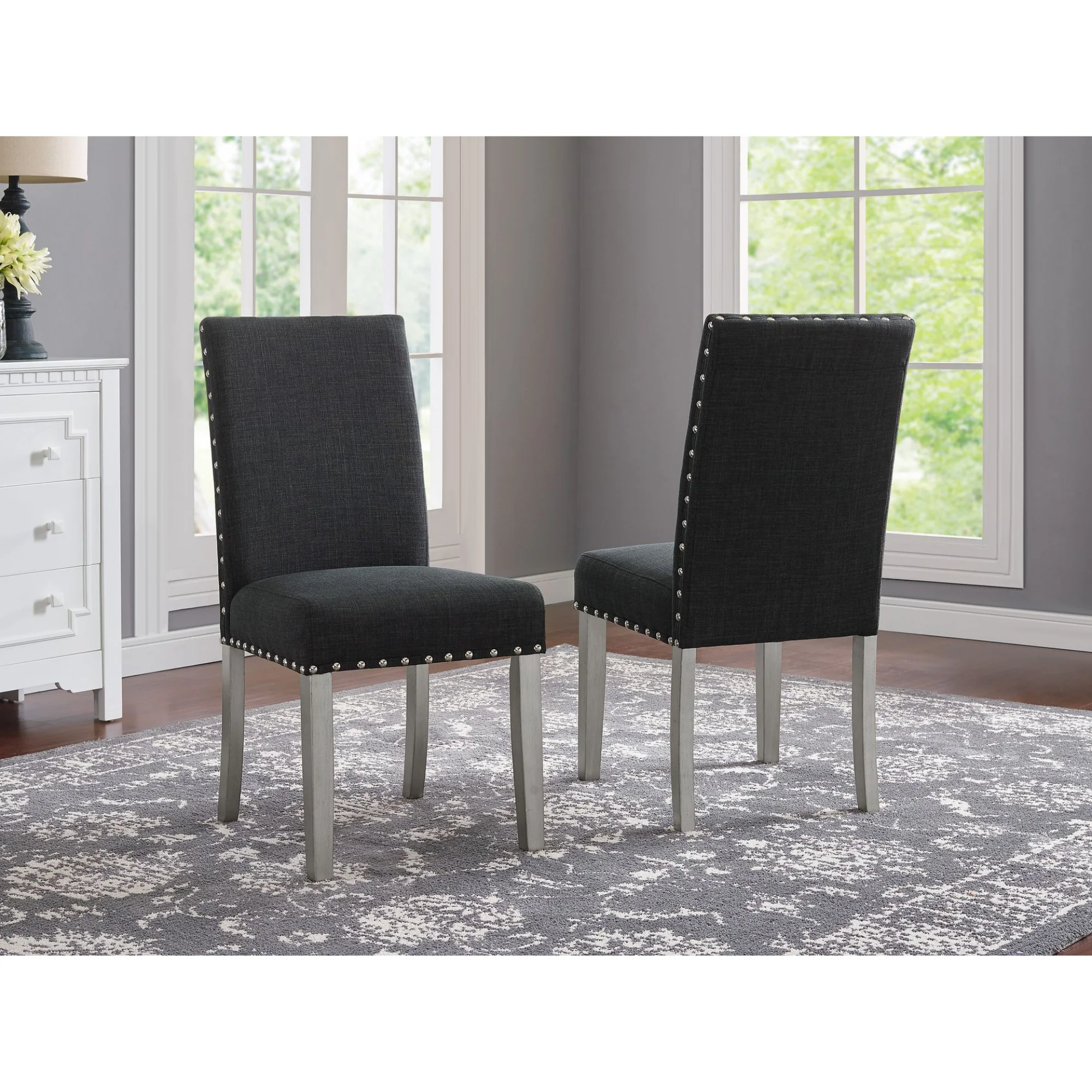 163-22DGY-Dining Chair,Set OF 2 in Dark Grey - Image 2