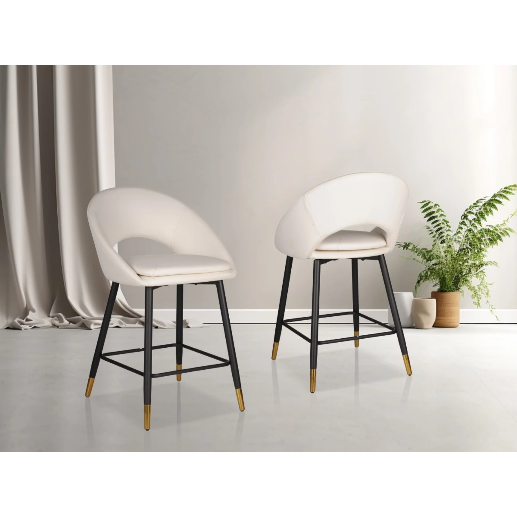 24492-Counter Bar Stool Set of 2 in White - Image 3
