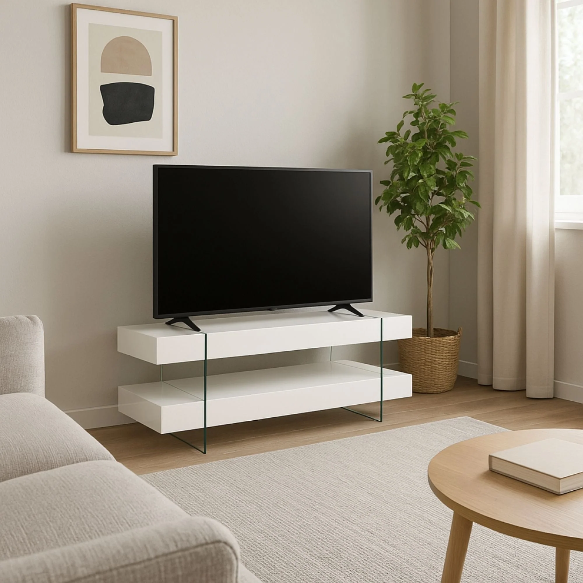 59" TV Stand in White 3018 - Image 2