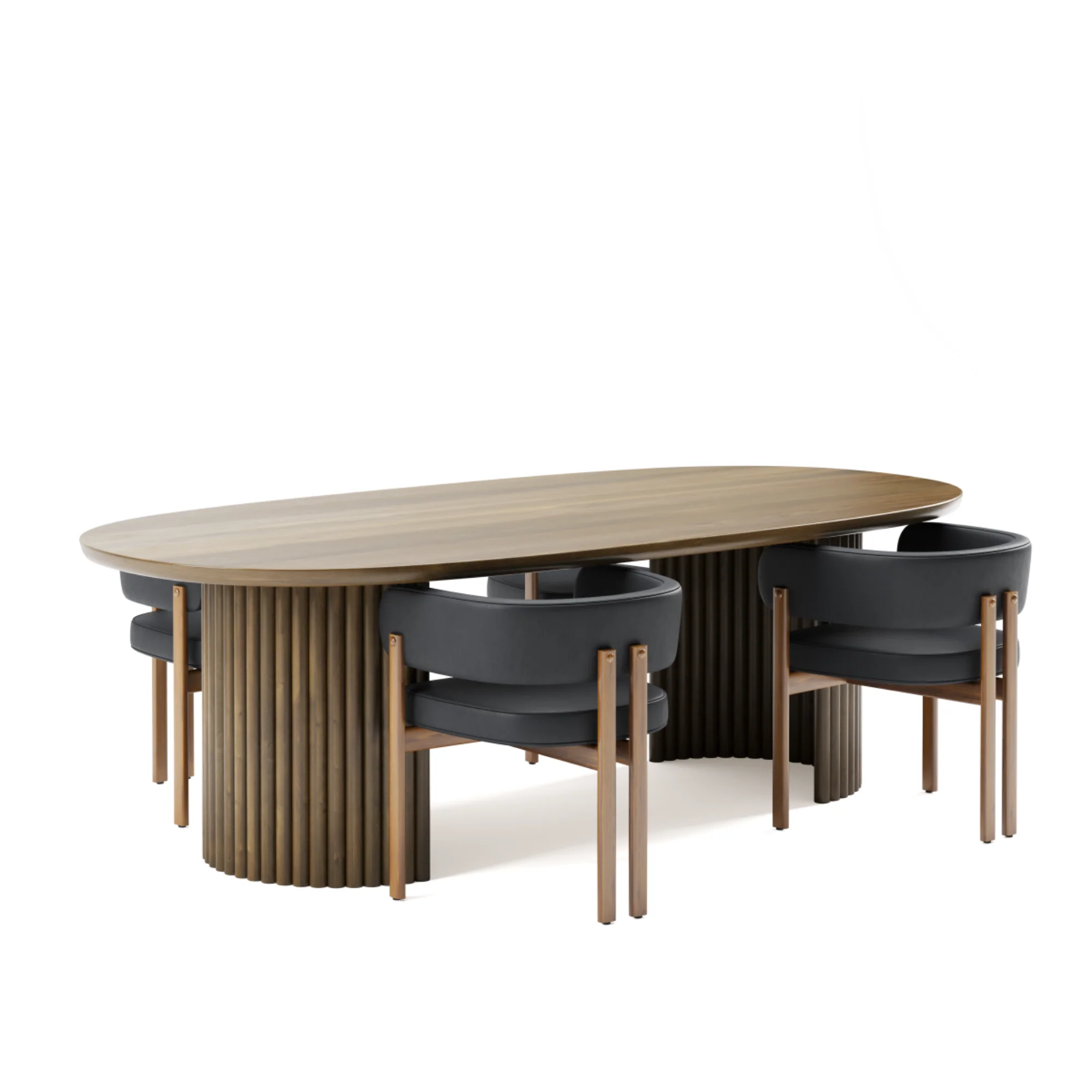 Odilia 5 Piece Walnut /Black Dining Set 3228671