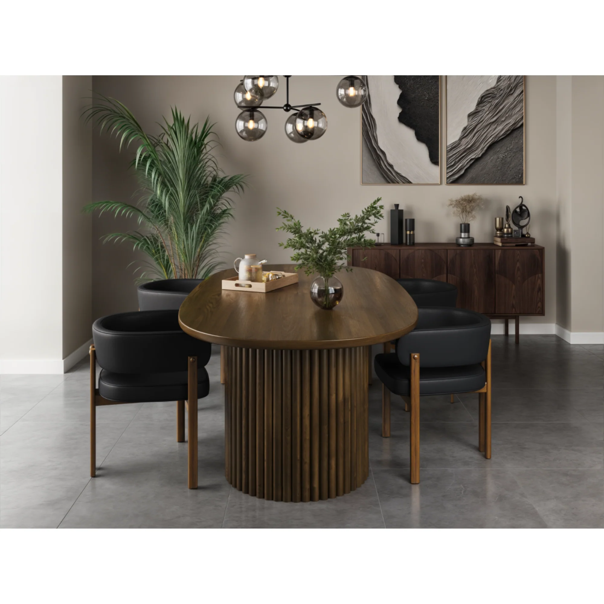 Odilia 5 Piece Walnut /Black Dining Set 3228671 - Image 2