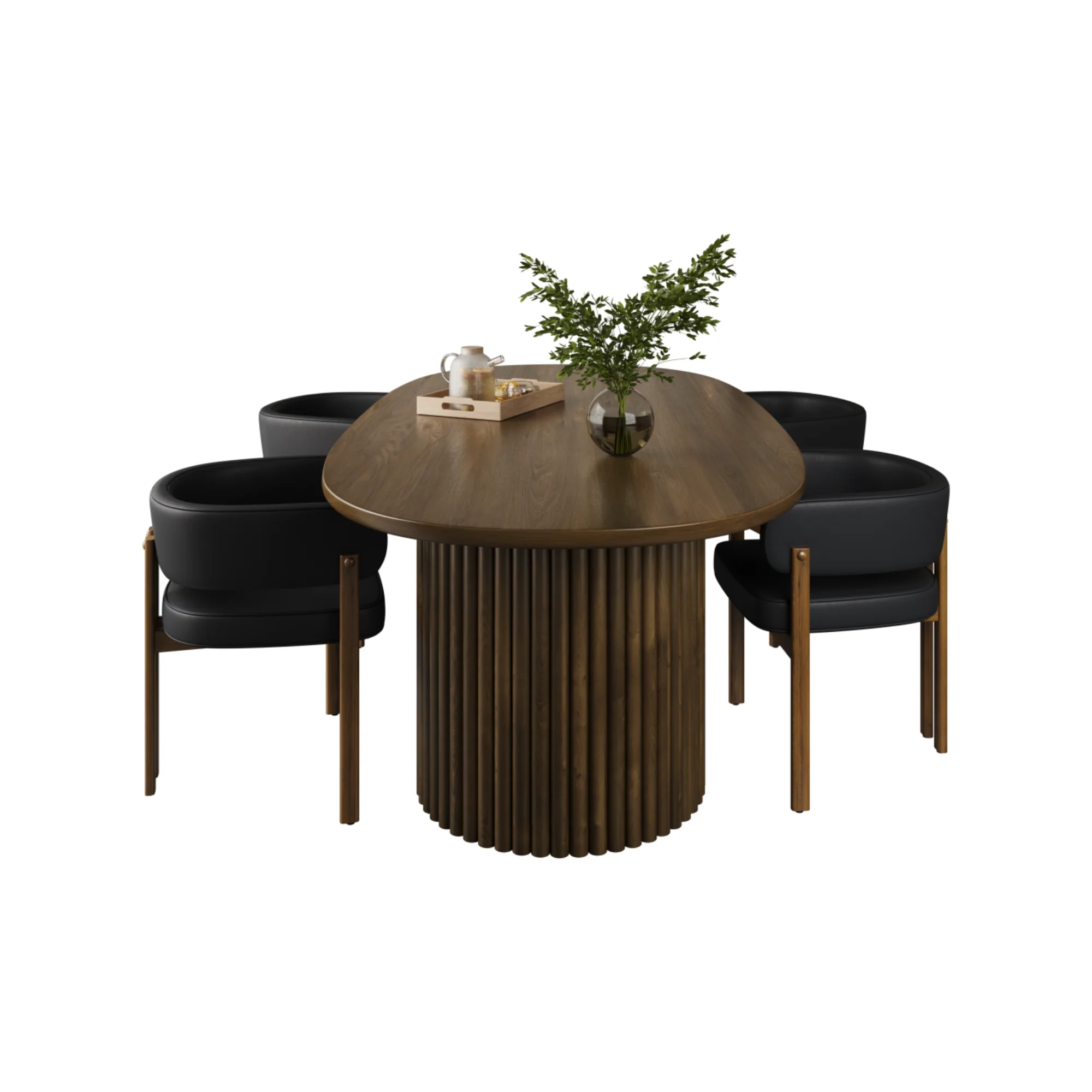 Odilia 5 Piece Walnut /Black Dining Set 3228671 - Image 3