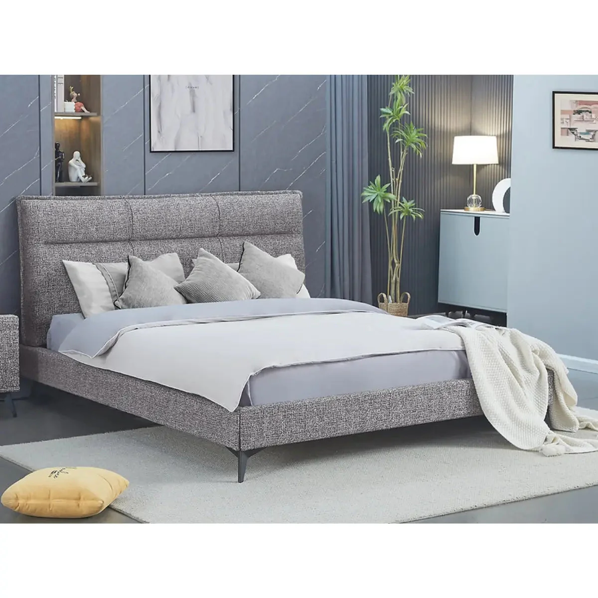 5935 Platform Bed in Grey