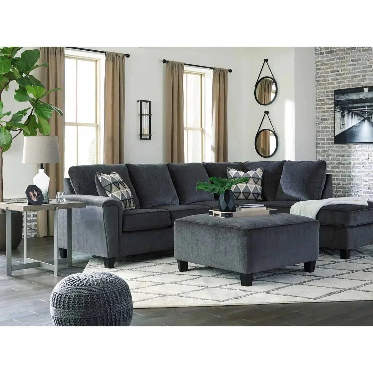 Abinger 2 Piece RFH Sectional with Chaise in Smoke - Image 3