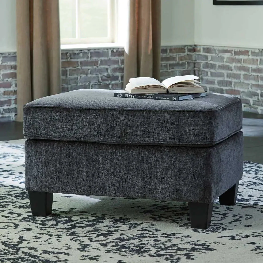 Abinger Accent Ottoman in Smoke