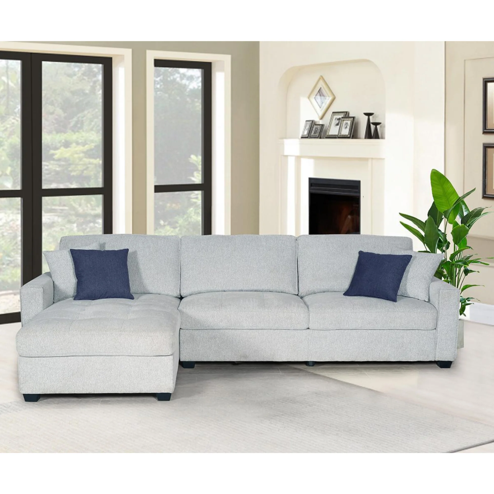 Amaya Sectional Sand Linen Fabric - Image 2
