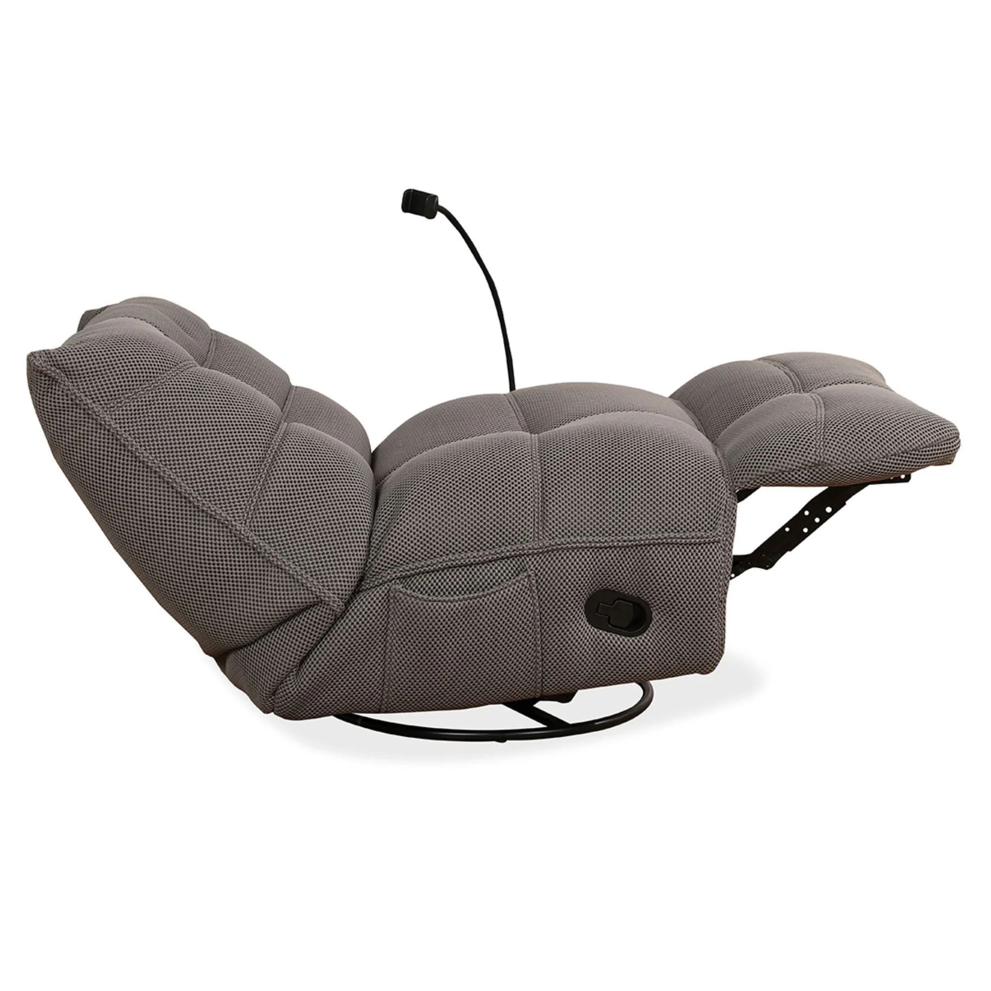 Ava Monaco Fabric Recliner Grey - Image 2