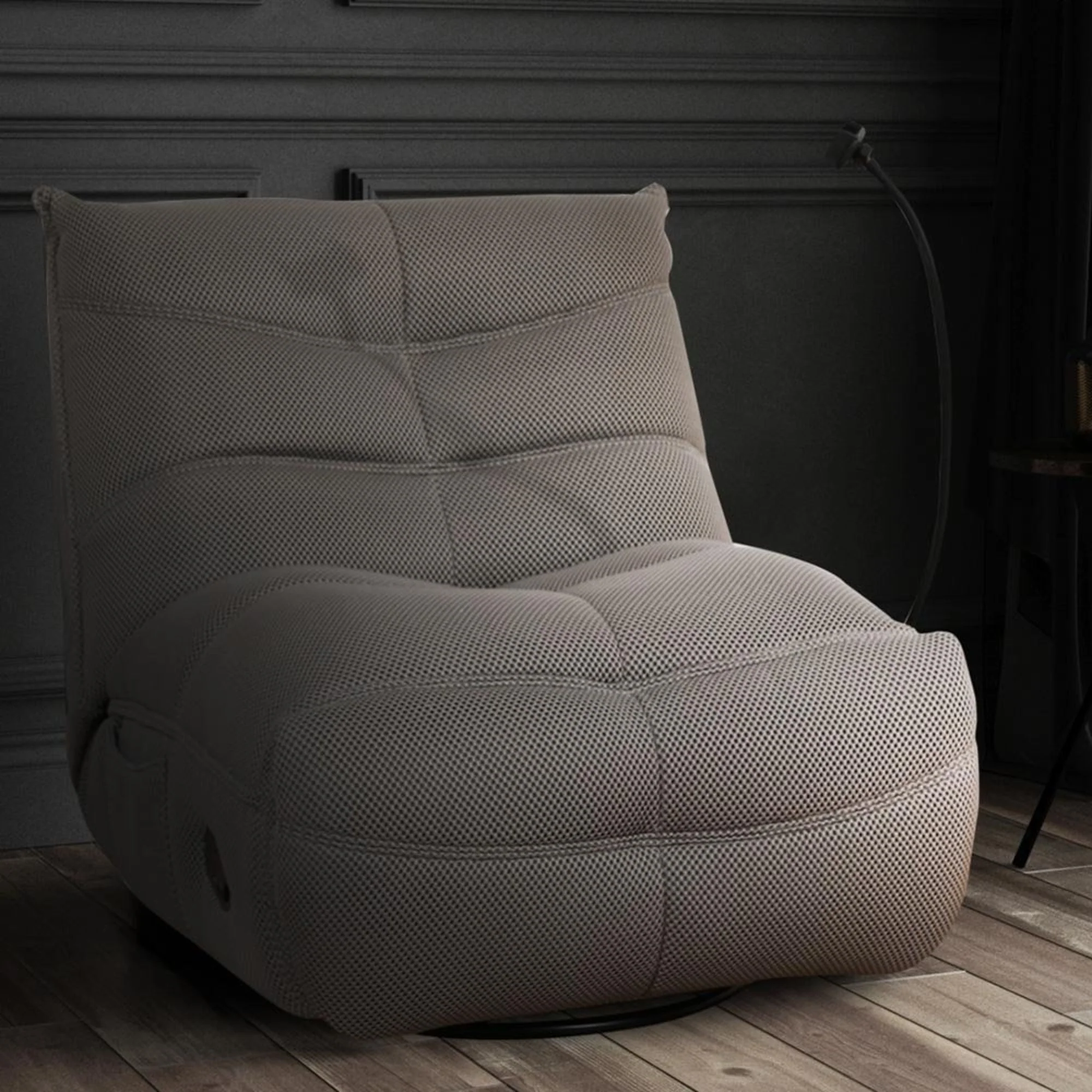 Ava Monaco Fabric Recliner Grey - Image 3