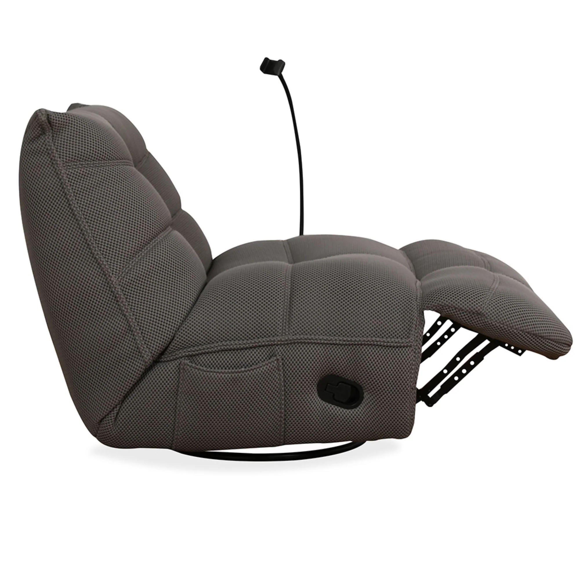 Ava Monaco Fabric Recliner Grey - Image 4
