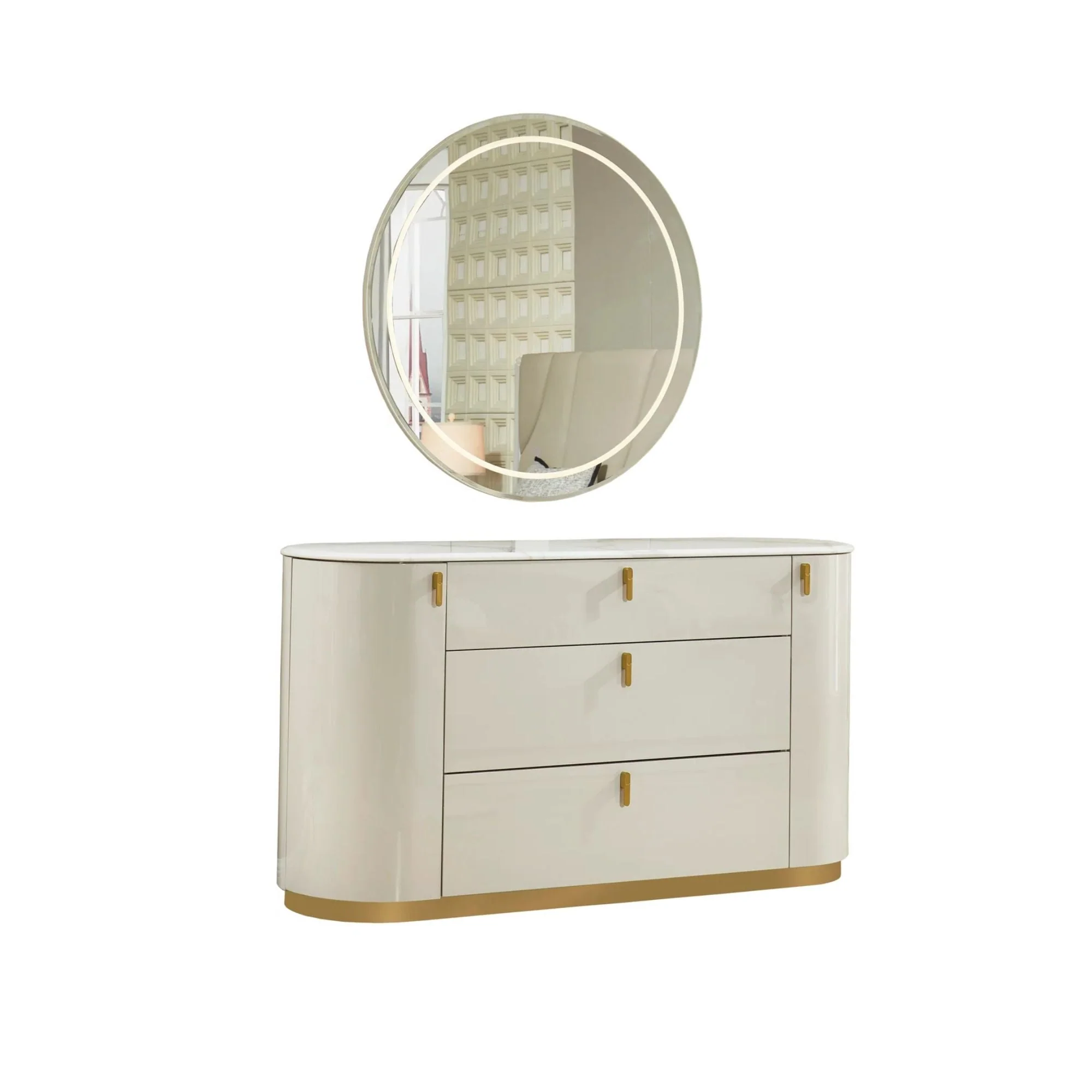 6 Pc Bedroom set Beige 2406 - Image 5