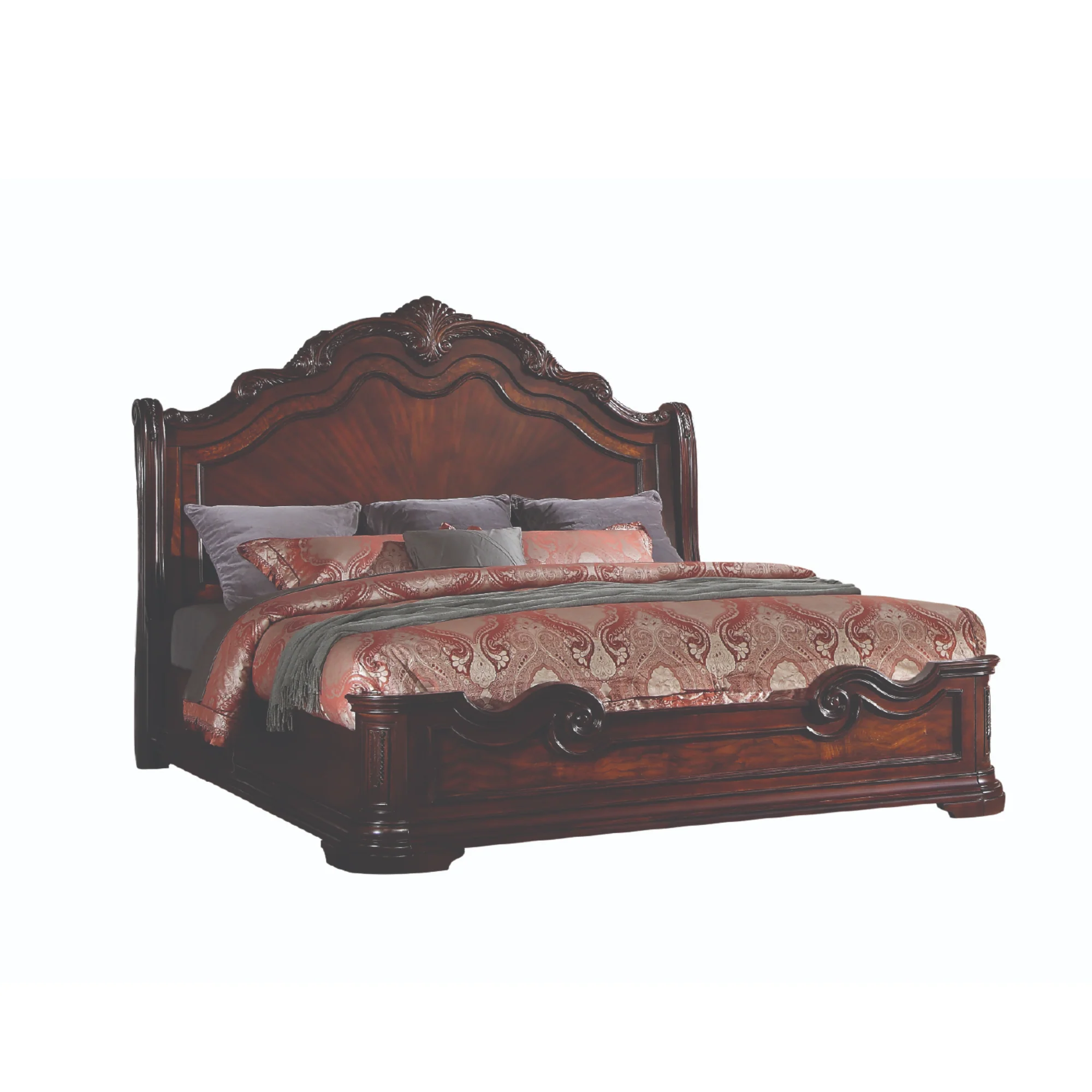 Bombay 6Pcs Bedroom Set In Cherry Brown - Image 2