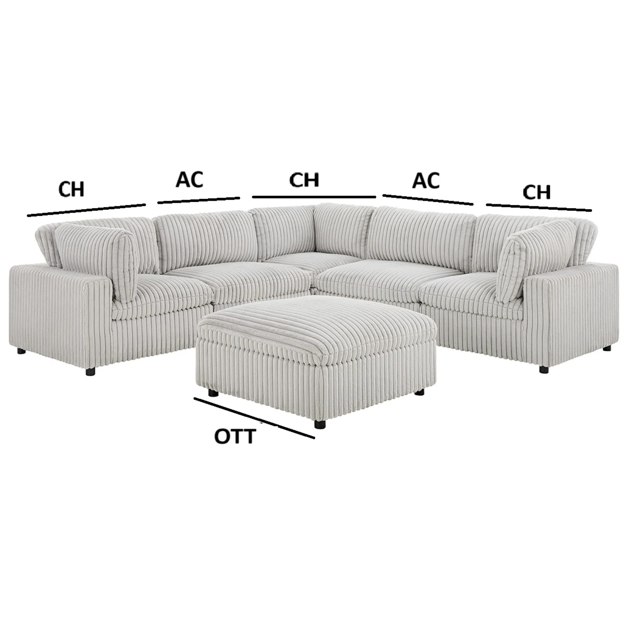 Colton Modular Sectional – Mink Fabric - Image 3