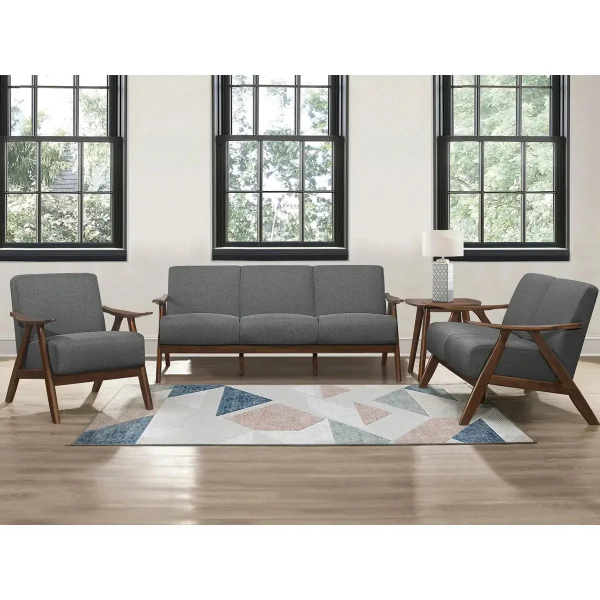 Damala Collection Sofa Set 1138 in Light Grey