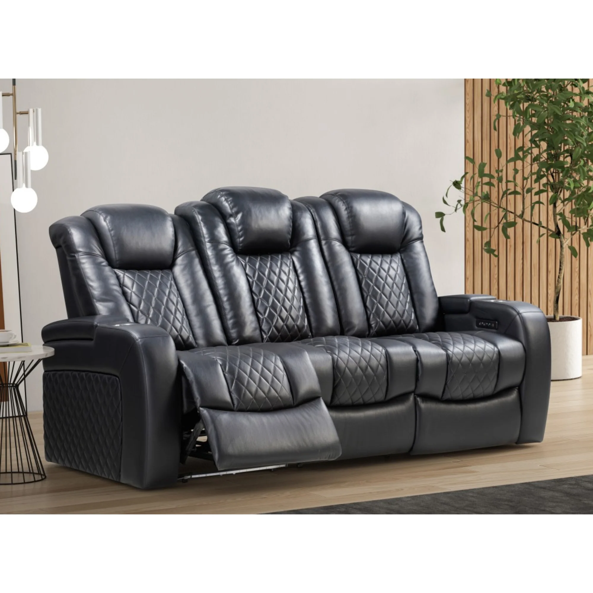 Dual Power Recliner sofa in Black 222108 - Image 2