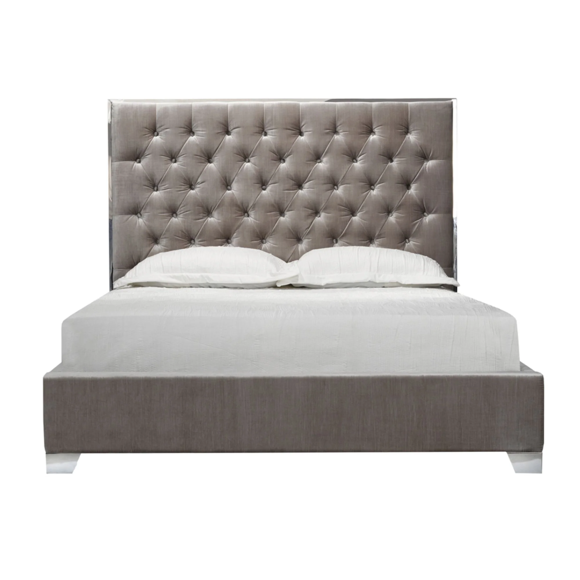 Kroma Bed in Grey Velvet - Image 2