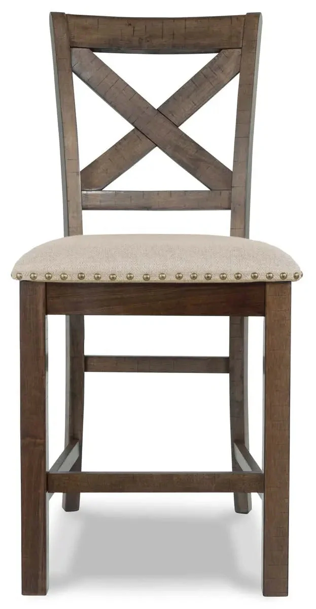Moriville 6 Pc Counter height Dining Set in Grayish Brown - Image 6
