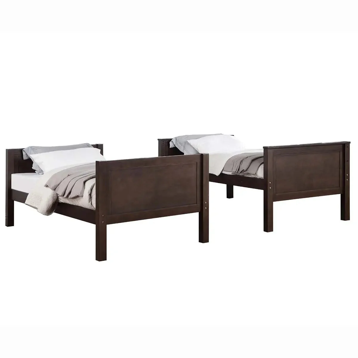 Shaw Twin-Full Bunk Bed in Dark Brown 2045TF - Image 2