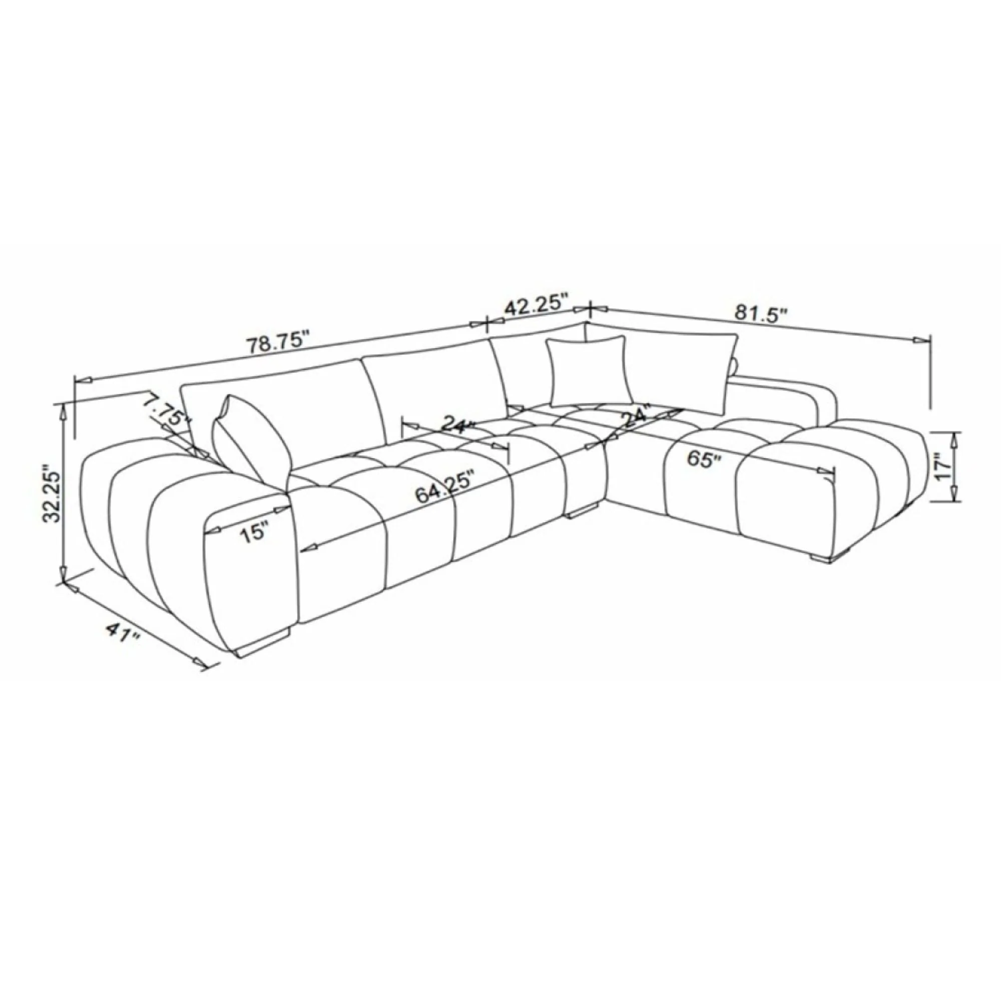 Zara RHF Sectional in Yellow - Image 7