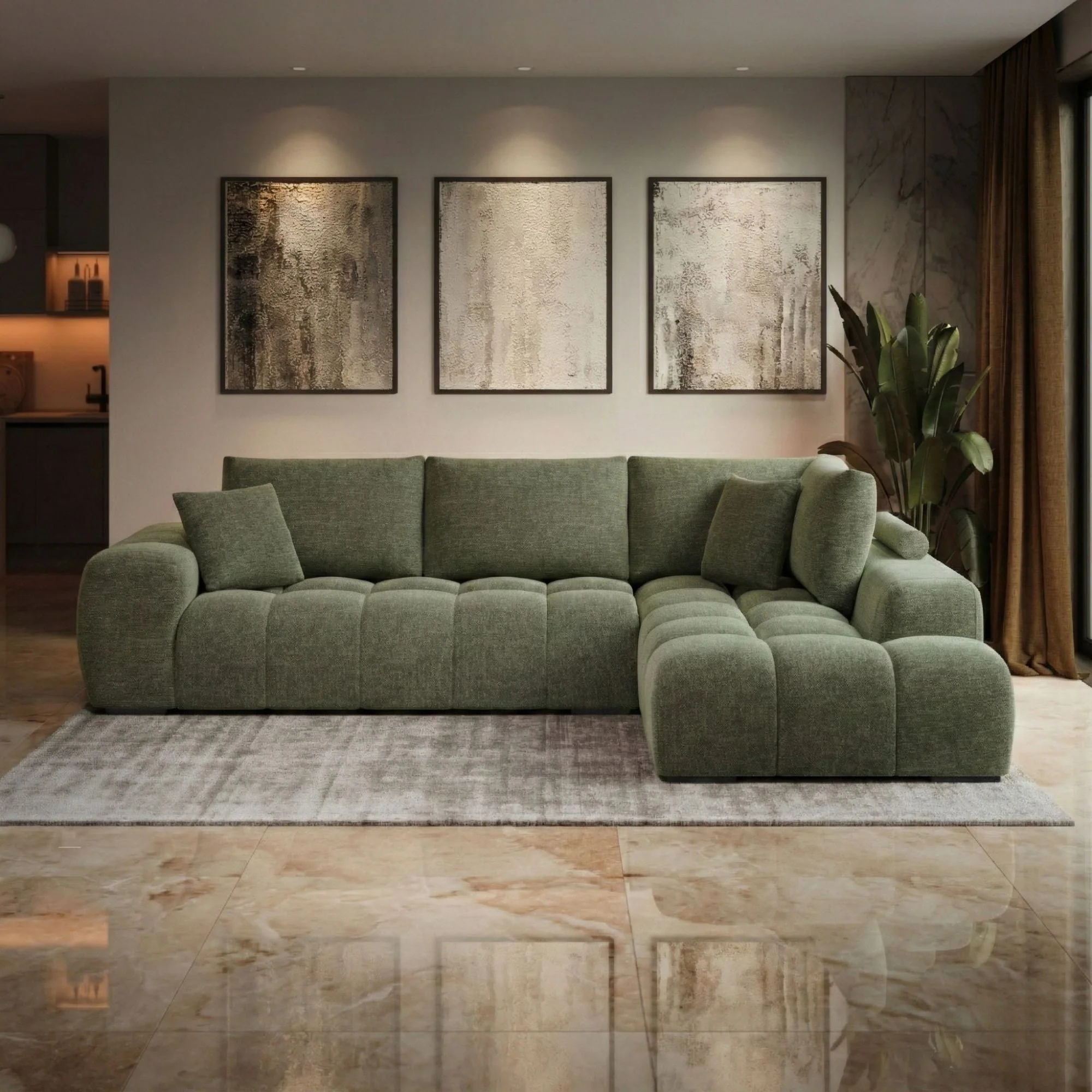 Zara RHF Sectional in Green - Image 6